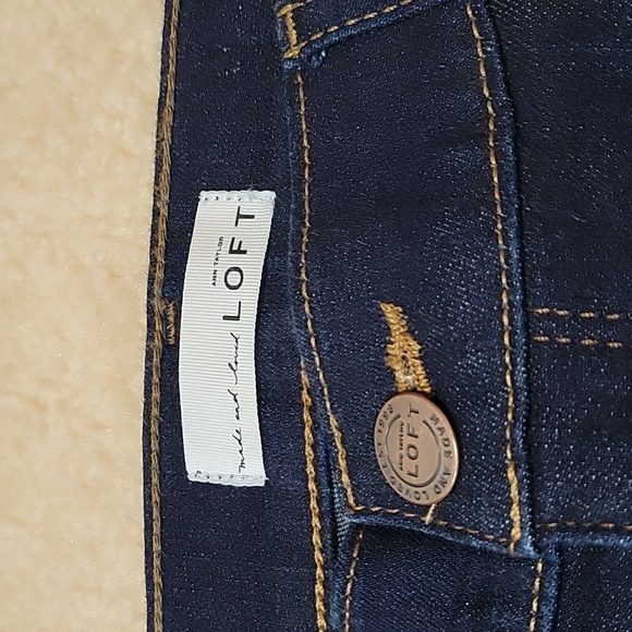 Loft Midrise Skinny Dark Wash Jeans US 27 - Picture 10 of 13